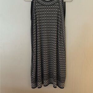 Max Studio Black and White Geometric A-Line Skirt